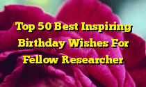 Top 50 Best Inspiring Birthday Wishes For Fellow Researcher