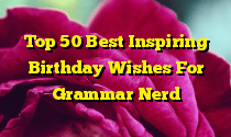 Top 50 Best Inspiring Birthday Wishes For Grammar Nerd