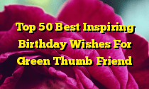 Top 50 Best Inspiring Birthday Wishes For Green Thumb Friend