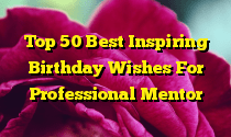 Top 50 Best Inspiring Birthday Wishes For Professional Mentor