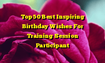 Top 50 Best Inspiring Birthday Wishes For Training Session Participant