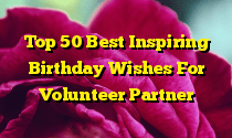 Top 50 Best Inspiring Birthday Wishes For Volunteer Partner